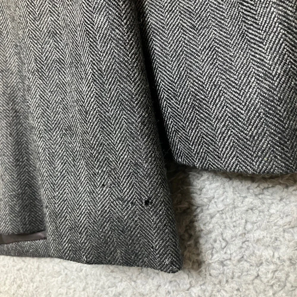 VTG Ralph Lauren Wool Sport Coat Blazer Men 46R Grey Herringbone Preppy Heritage